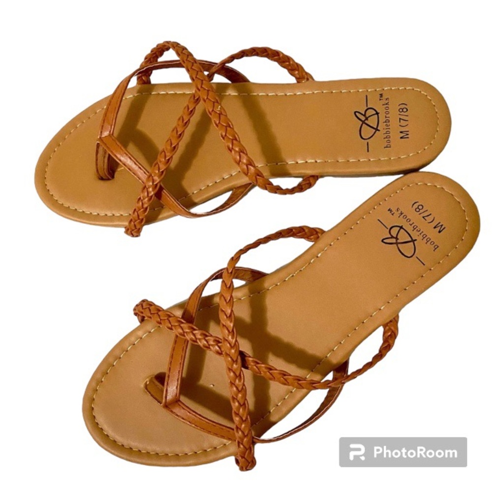 BOBBIEBROOKS Crown Braided Flat Sandals Flat Shoes Sz M7/8